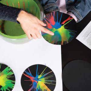 Closeup image of the nebula spin art creations