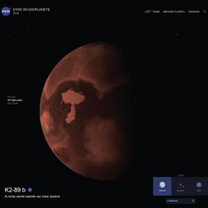 Screenshot of NASA Eyes for Exoplants