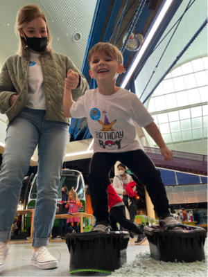 Pretend Moon walking activity at Webb Space Telescope Event ​​​​​​​ ​​​- ​​​photo courtesy of Marbles Kids Museum