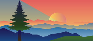 GLOBE OBSERVER Trees Climate logo of a landscape with trees, mountains, and then Sun