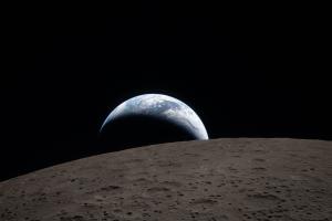 Earthset captured through the Orion spacecraft window a April 6 2026 during the Artemis II crew’s flyby of the Moon Image