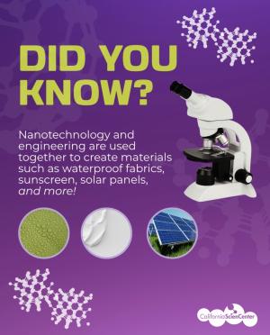 NanoDays 2026 ad from the California Science Center reading "Did You Know?"