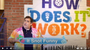 Screenshot of Mister O video It's Snot Funny talking about viruses