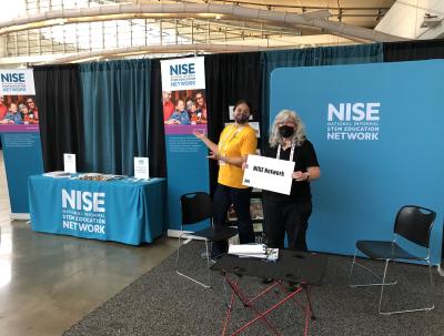 ASTC 2022 NISE Network booth in the exhibit hall in Pittsburgh