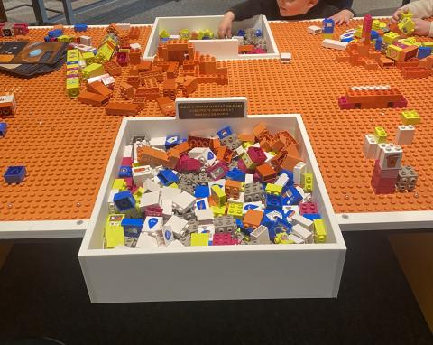 Build a Human Habitat on Mars Table Top Building Area with Duplo-style Blocks