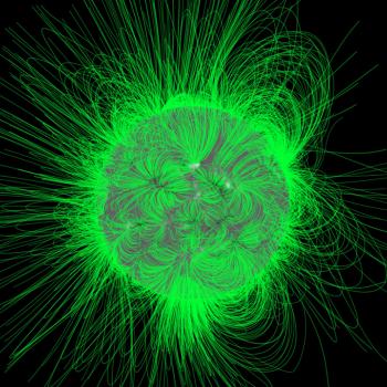 A model of the intense magnetic fields around the Sun