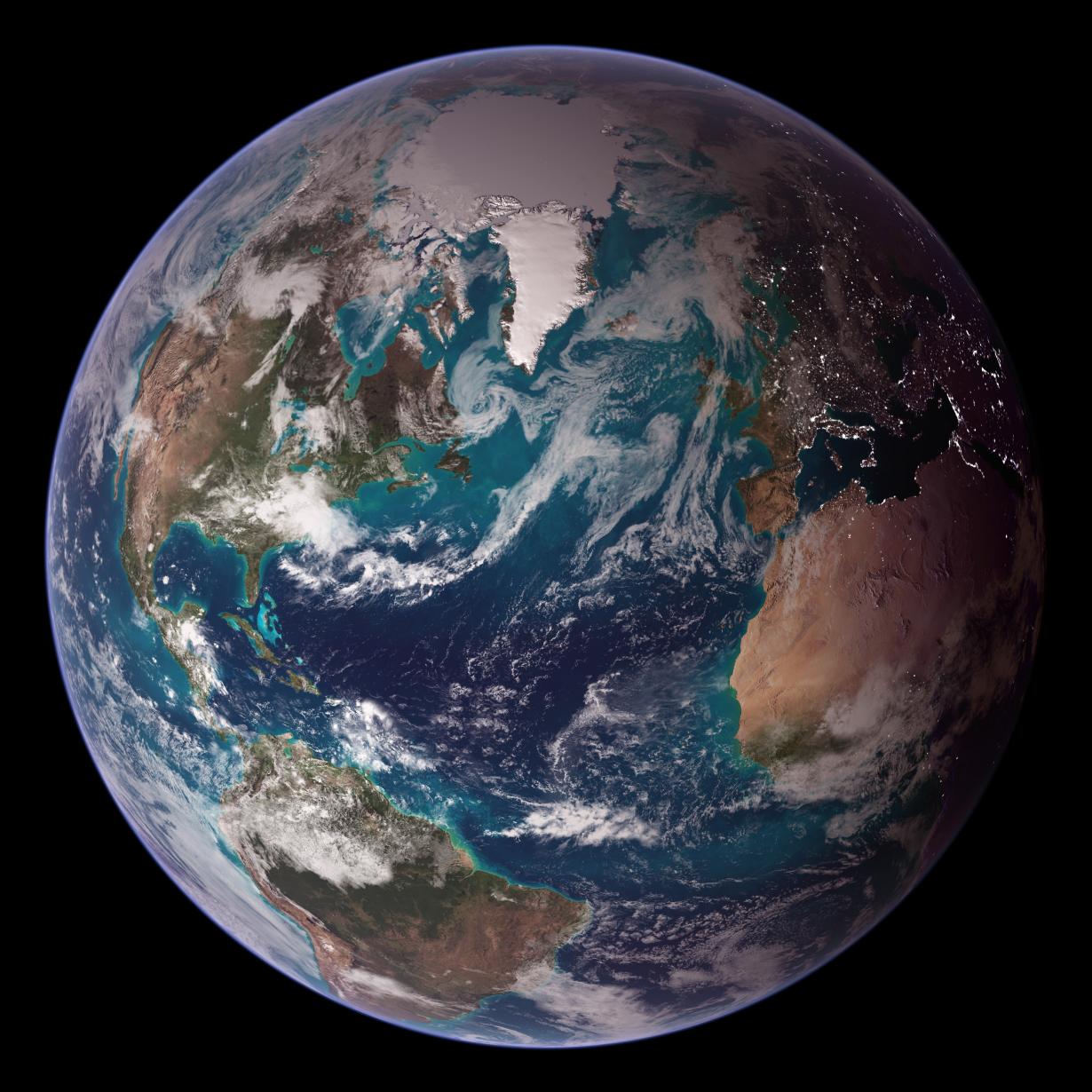 Bluemarble image of the Earth then from space by NASA