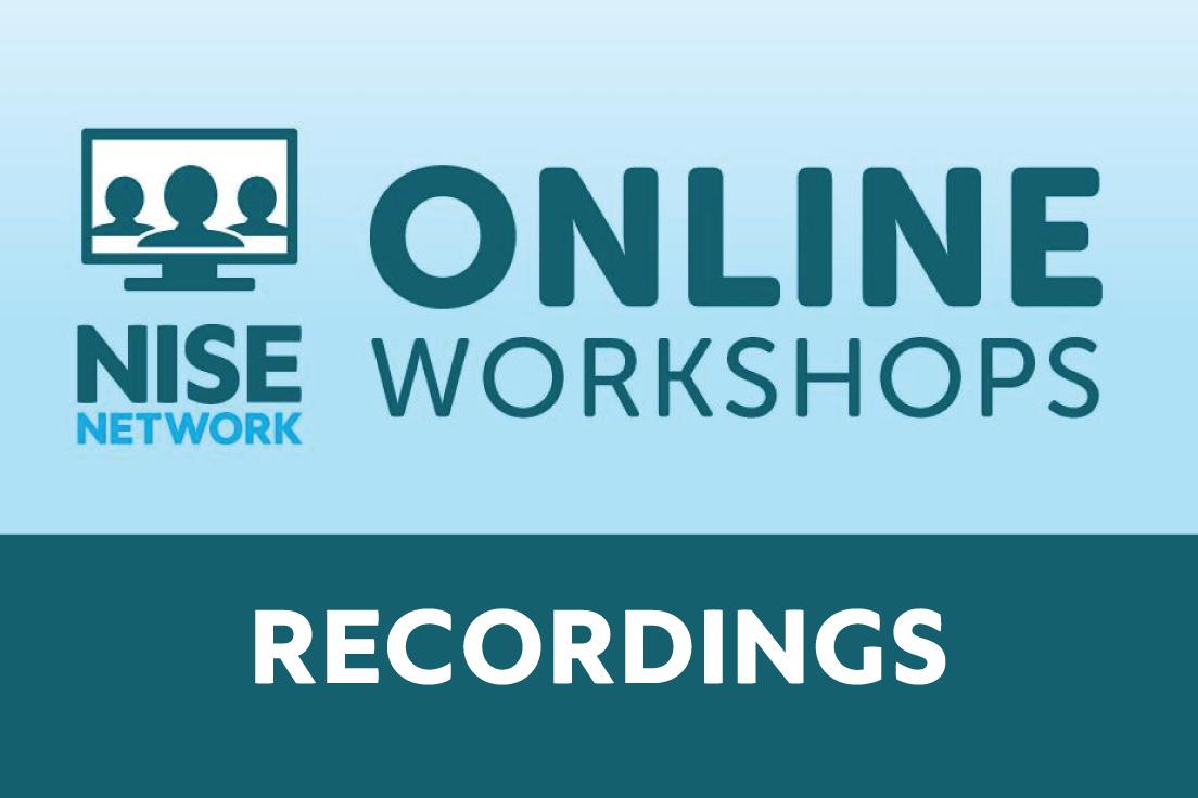 Blue logo for online workshop recordings  