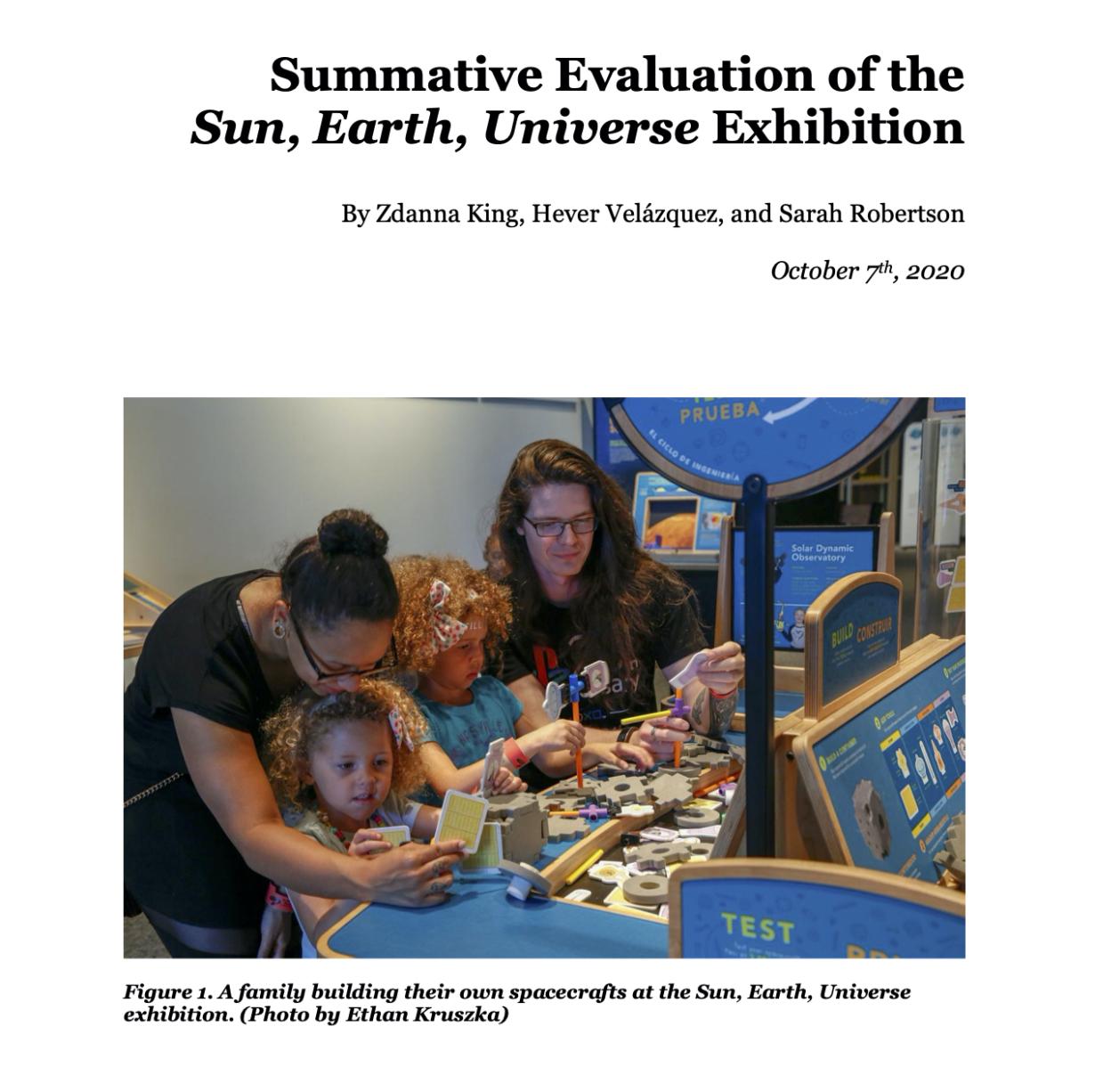 Summative Evaluation_Sun Earth Universe exhibition cover page