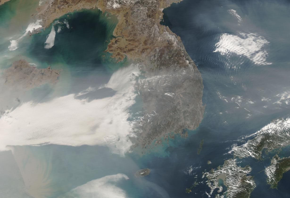NASA Satellite photo of the Korean peninsula 