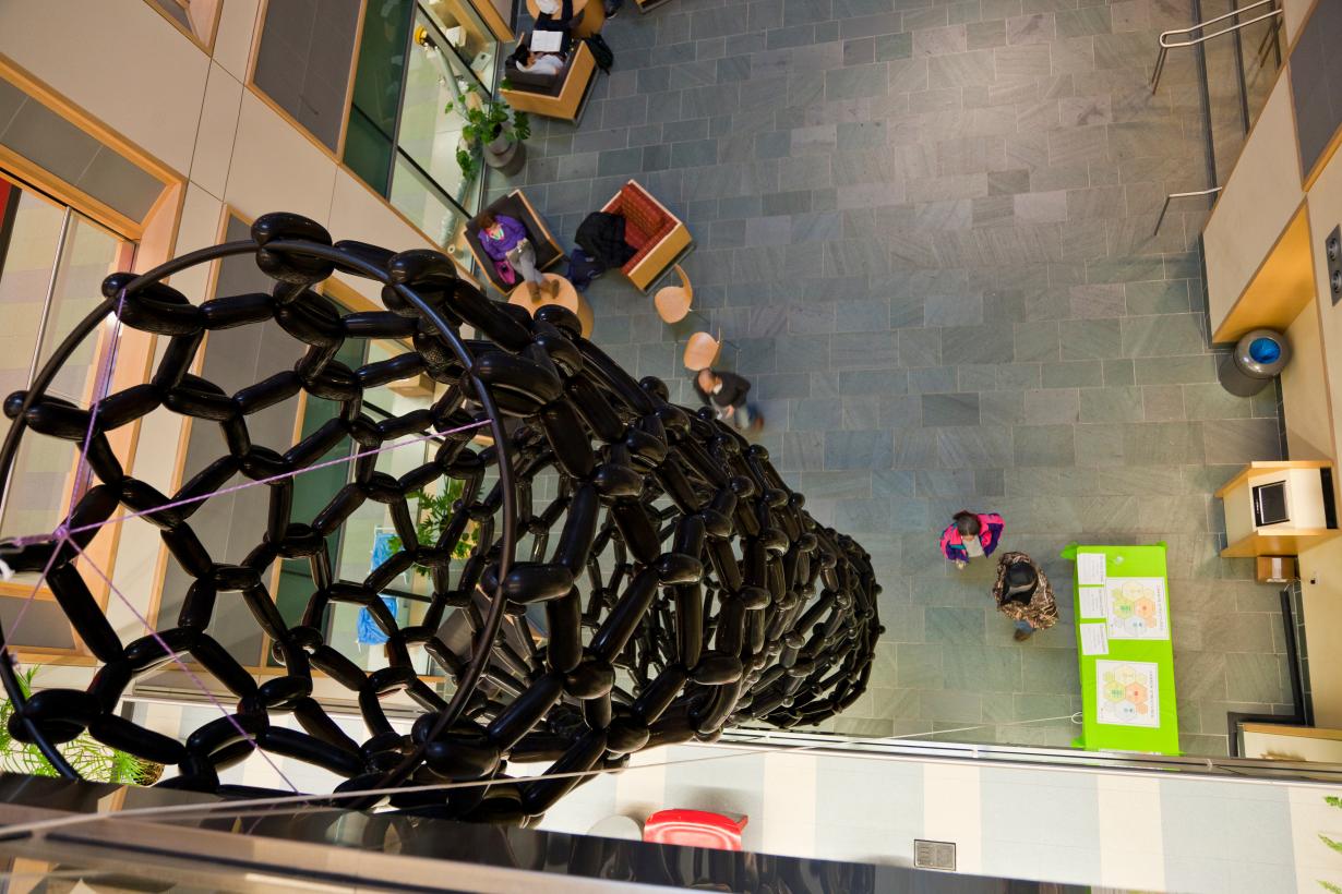 Carbon nanotube model in a museum