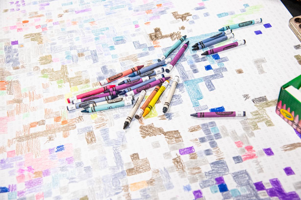 Color a Pixel with crayons and numbered squares