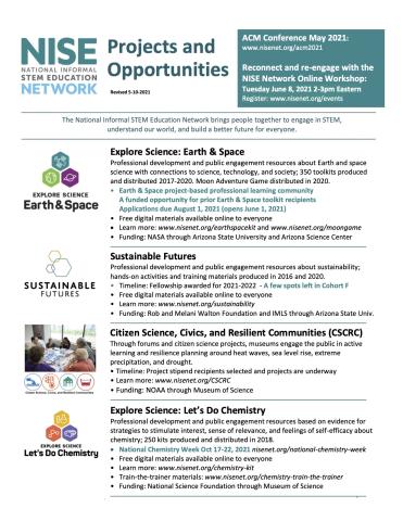 NISE Net opportunities fact sheet ACM version revised 5-10-21