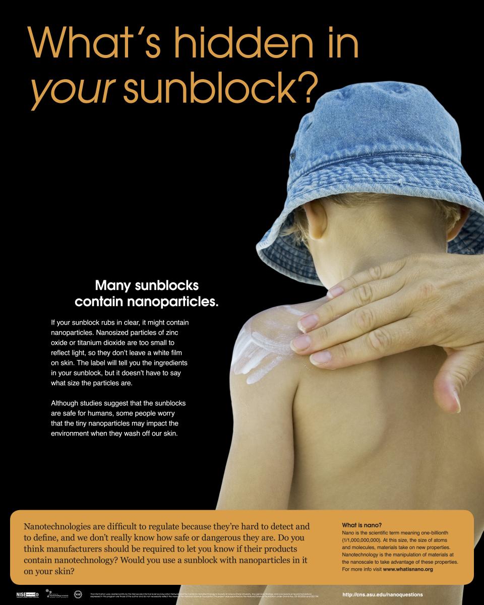 Nanotechnology and society poster  - What’s hidden in your sunblock?
