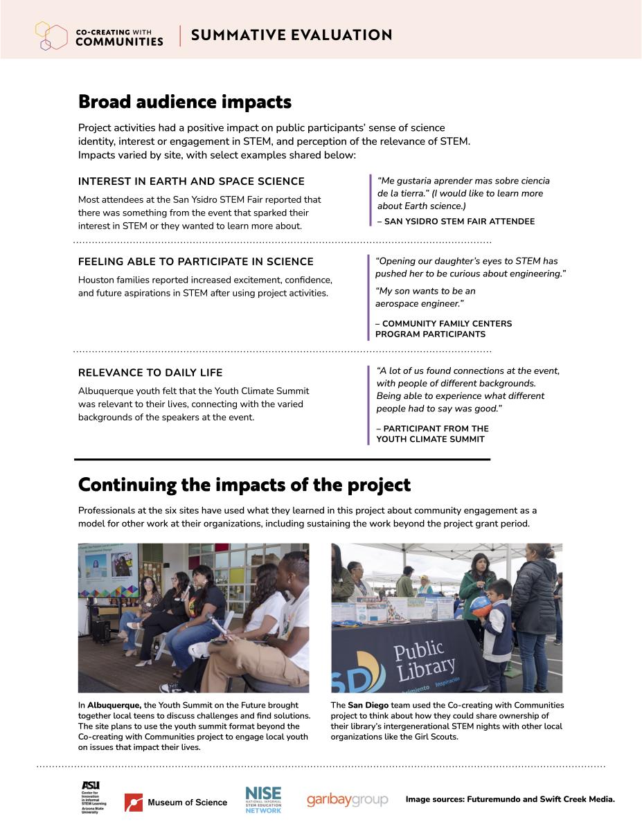 Co-Creating with Communities Summative Evaluation Report  - Executive Summary - May 2026 page 5