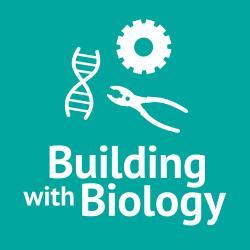 Building with Biology blue squared logo with white text