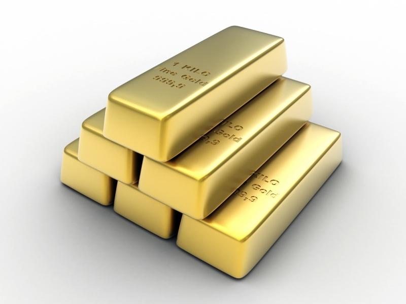 stock image of bars of gold