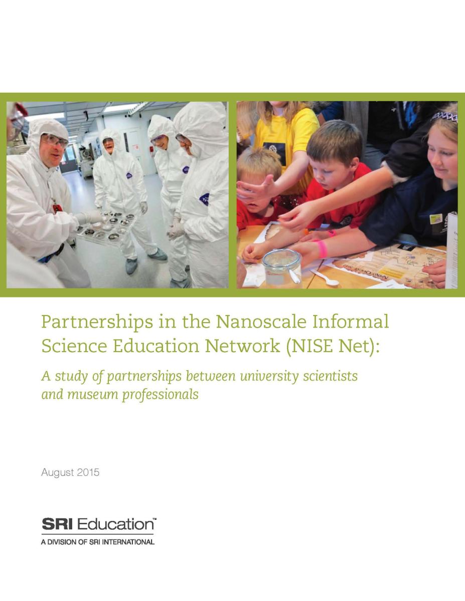 SRI NISE Net partnership study cover image featuring a green background and images of people in clean suits