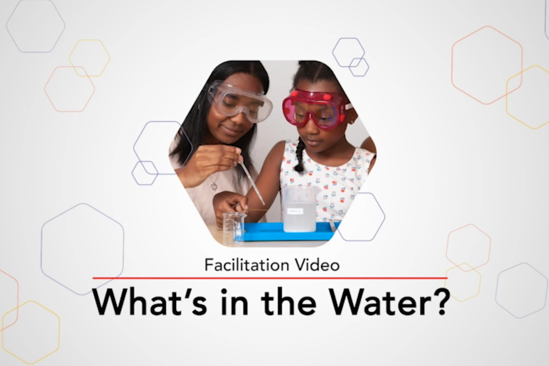 Screenshot of an opening slide for a video featuring two learners testing a sample of water