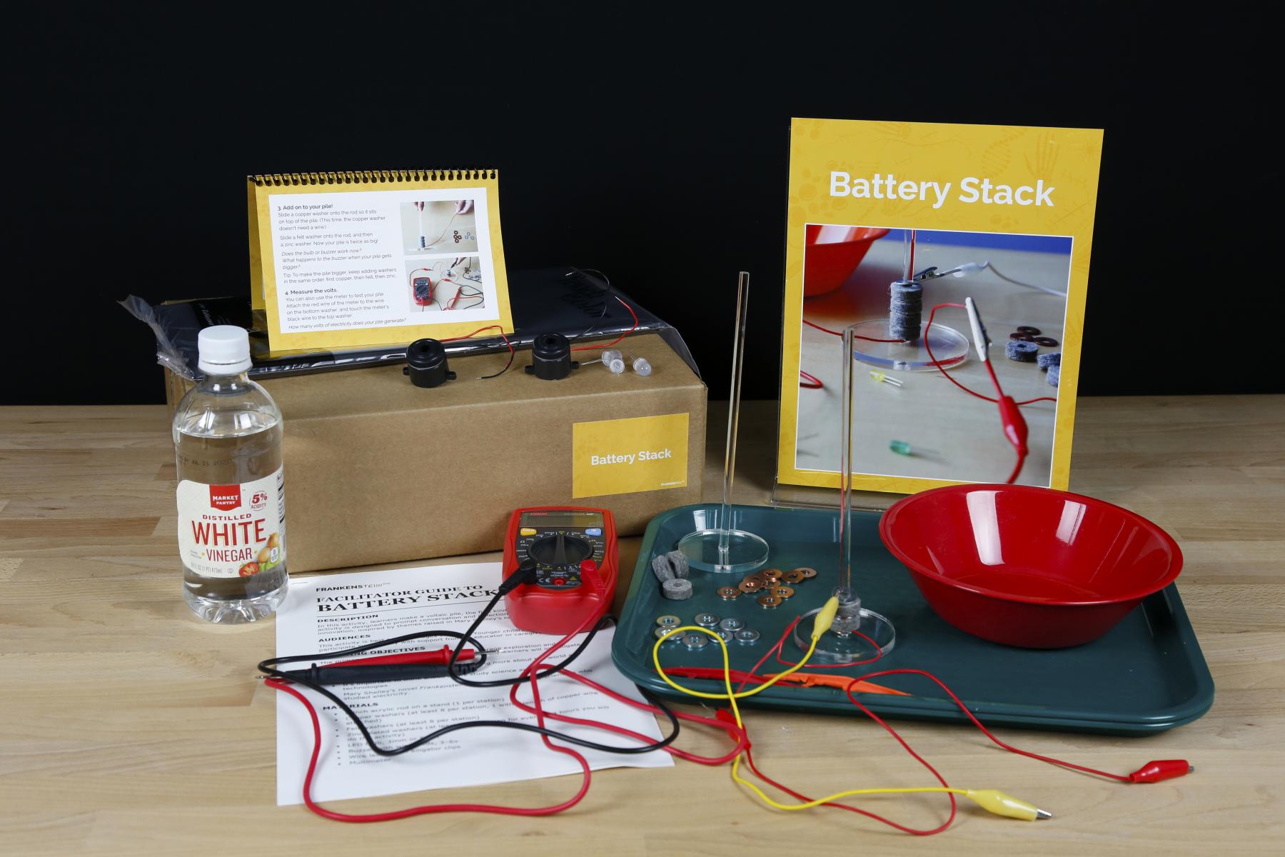 Photo of the various materials for the Build a Battery activity 
