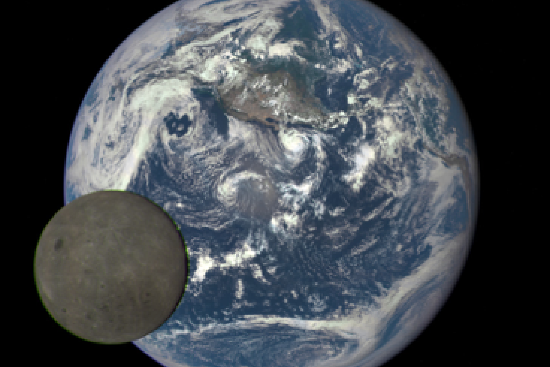 Artist depiction of the Moon revolving around the Earth
