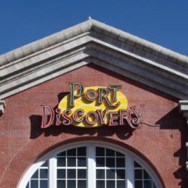 Port Discovery logo on building
