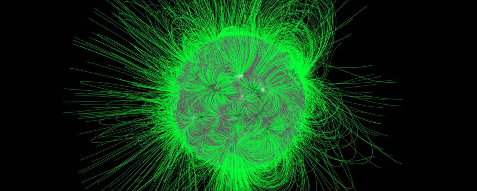 A model of the intense magnetic fields around the Sun