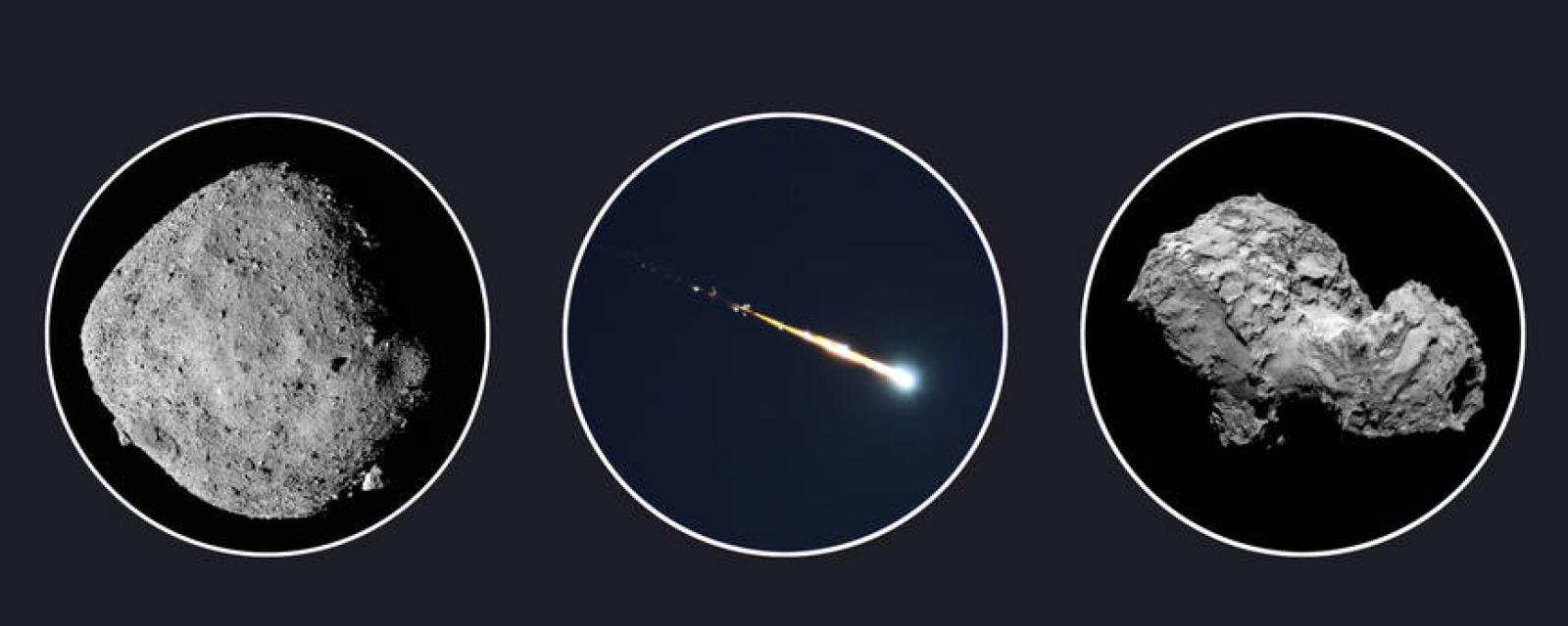 size comparison asteroids and comets